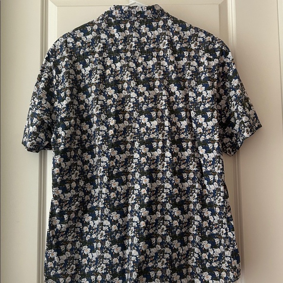 Smash floral button down short sleeves pocket front shirt men’s size XL blue - Picture 10 of 10